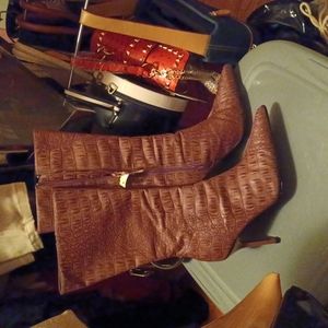 Calf high croc boots